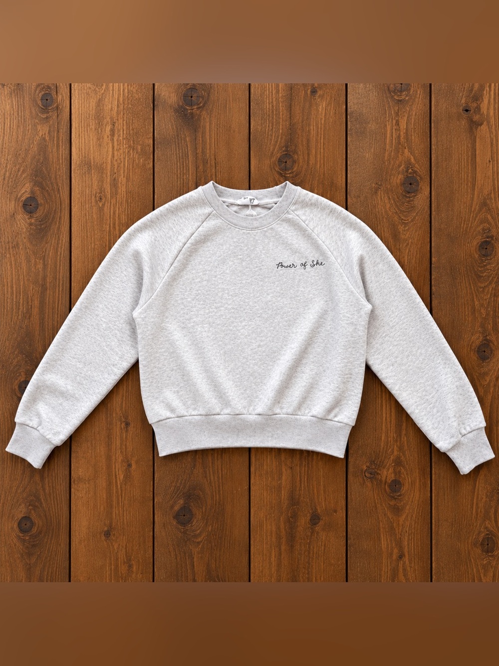 Athleta Power of She Crewneck Sweatshirt Oatmeal Heather L